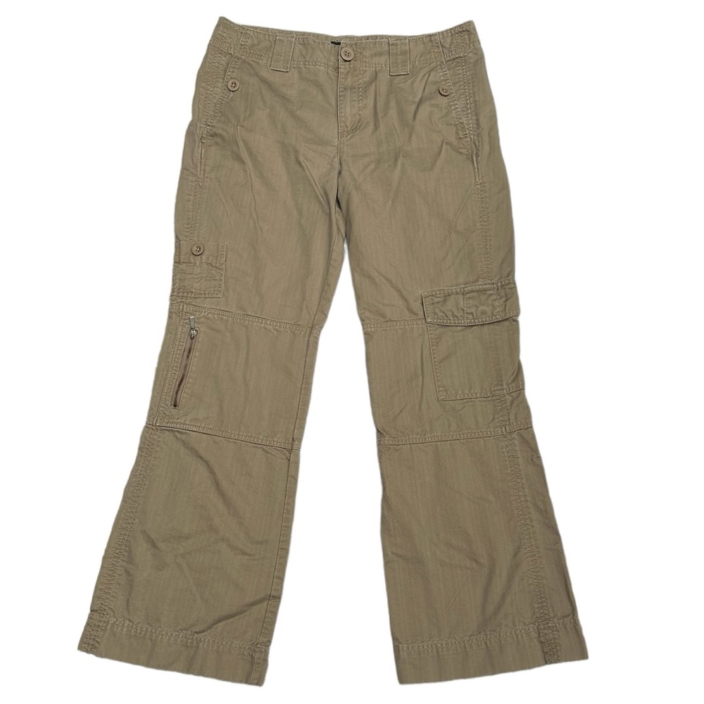 Eddie Bauer Woman’s Cargo Pants Khaki Zipper Pocket Button Utility 12